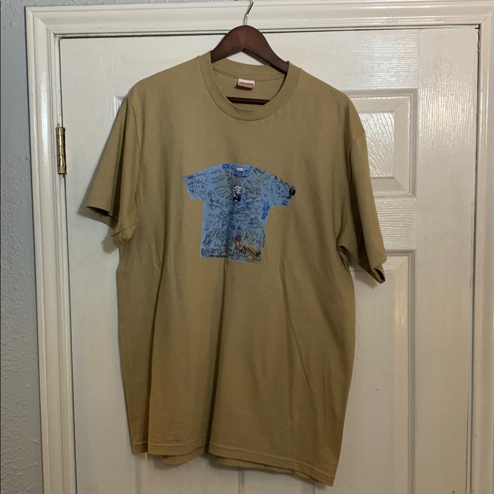 Supreme 1st shirt 30th anniversary Beige Cotton Tee Large NWOT